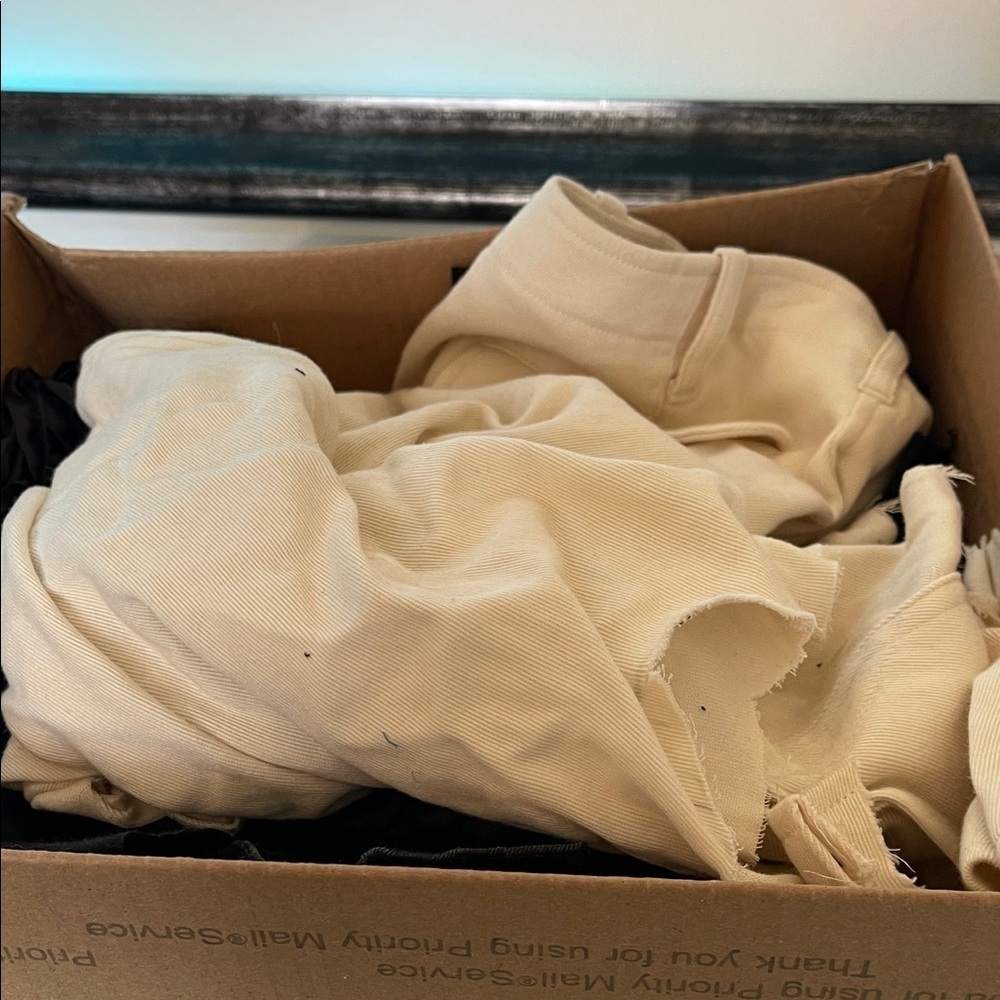 Fabric and left over scraps of Garments  never warn the garments